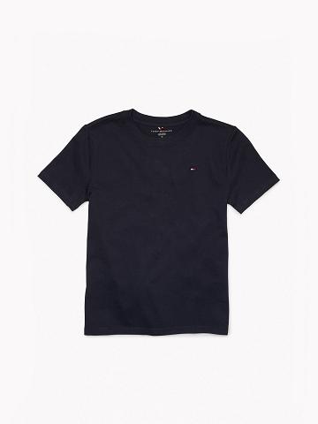 Fiú Tommy Hilfiger Solid Póló Sötétkék | HU 2288KOR